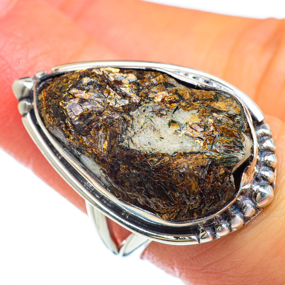 Pyrite Agate Rings handcrafted by Ana Silver Co - RING44076