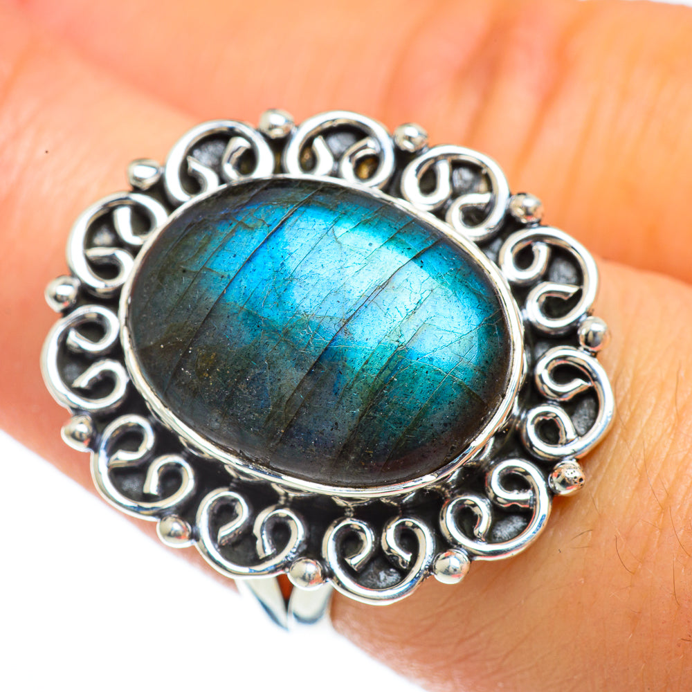 Labradorite Rings handcrafted by Ana Silver Co - RING44092
