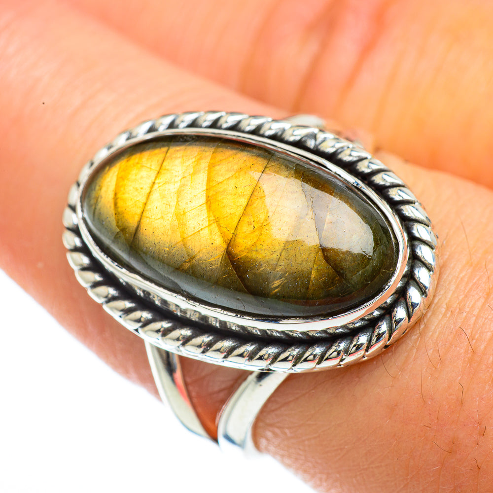 Labradorite Rings handcrafted by Ana Silver Co - RING44096