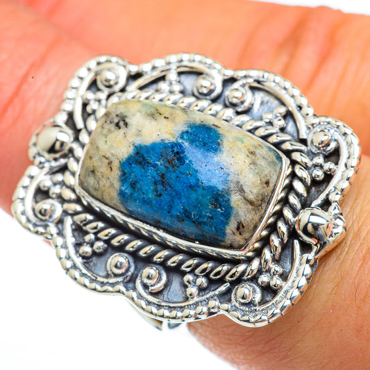 K2 Blue Azurite Rings handcrafted by Ana Silver Co - RING44149