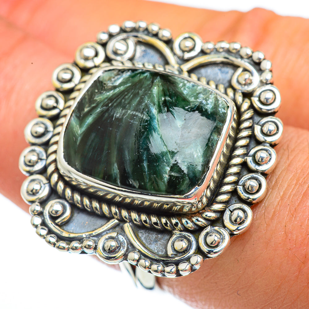 Seraphinite Rings handcrafted by Ana Silver Co - RING44184