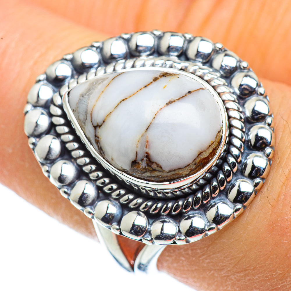 White Agate Rings handcrafted by Ana Silver Co - RING44340