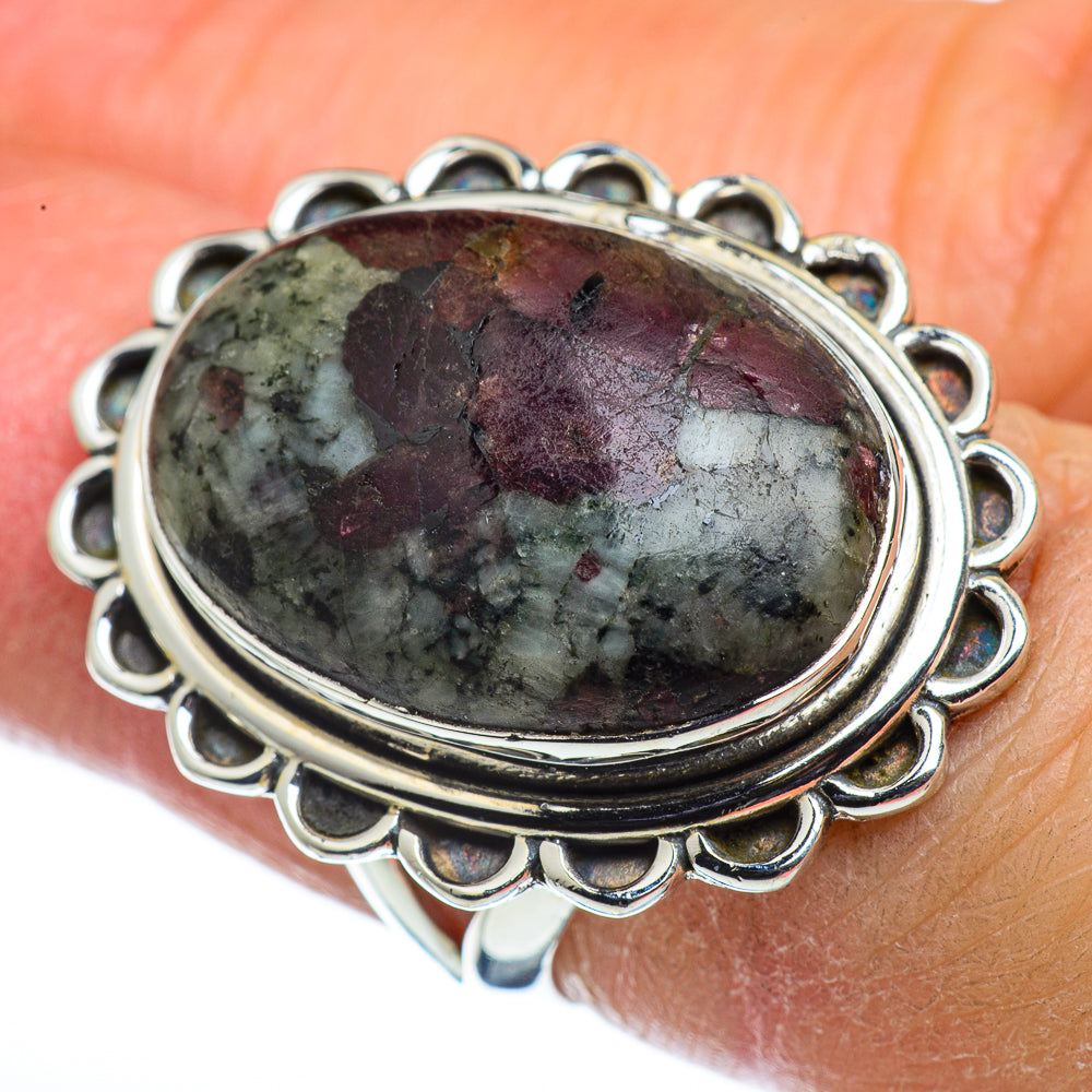 Russian Eudialyte Rings handcrafted by Ana Silver Co - RING44364