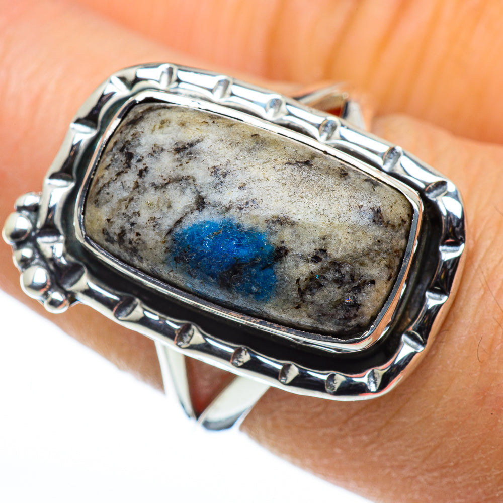K2 Blue Azurite Rings handcrafted by Ana Silver Co - RING44399