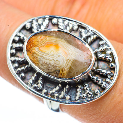 Laguna Lace Agate Rings handcrafted by Ana Silver Co - RING44414