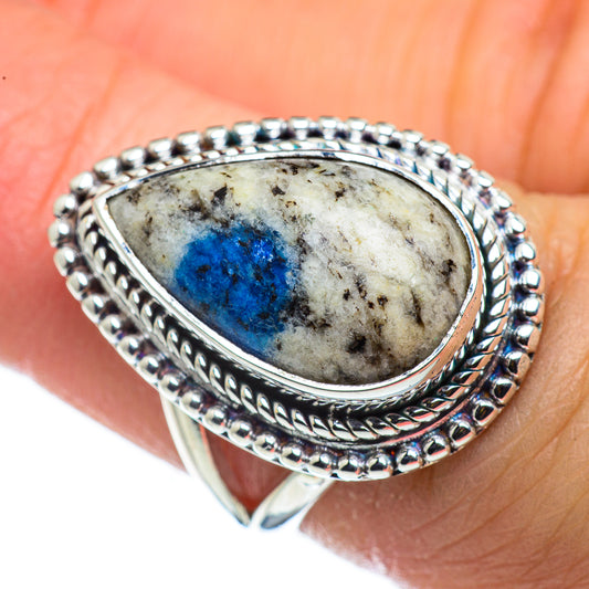 K2 Blue Azurite Rings handcrafted by Ana Silver Co - RING44478