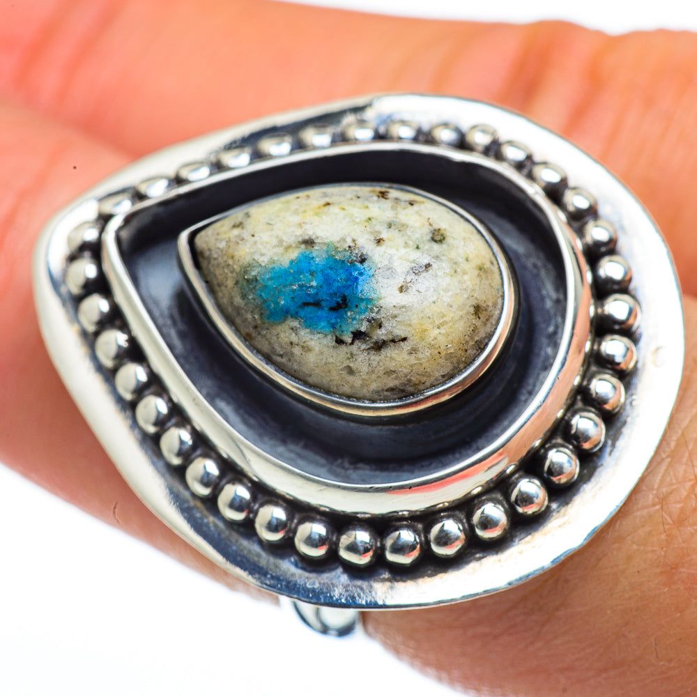 K2 Blue Azurite Rings handcrafted by Ana Silver Co - RING44593