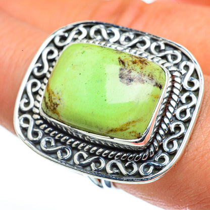 Lemon Chrysoprase Rings handcrafted by Ana Silver Co - RING44597
