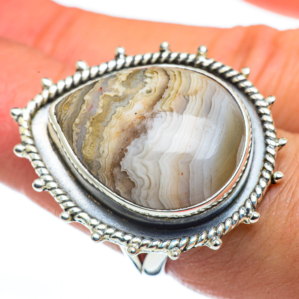 Laguna Lace Agate Rings handcrafted by Ana Silver Co - RING44635