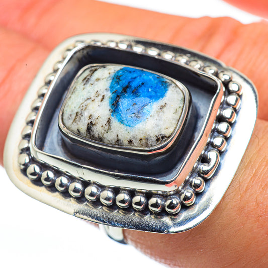 K2 Blue Azurite Rings handcrafted by Ana Silver Co - RING44667