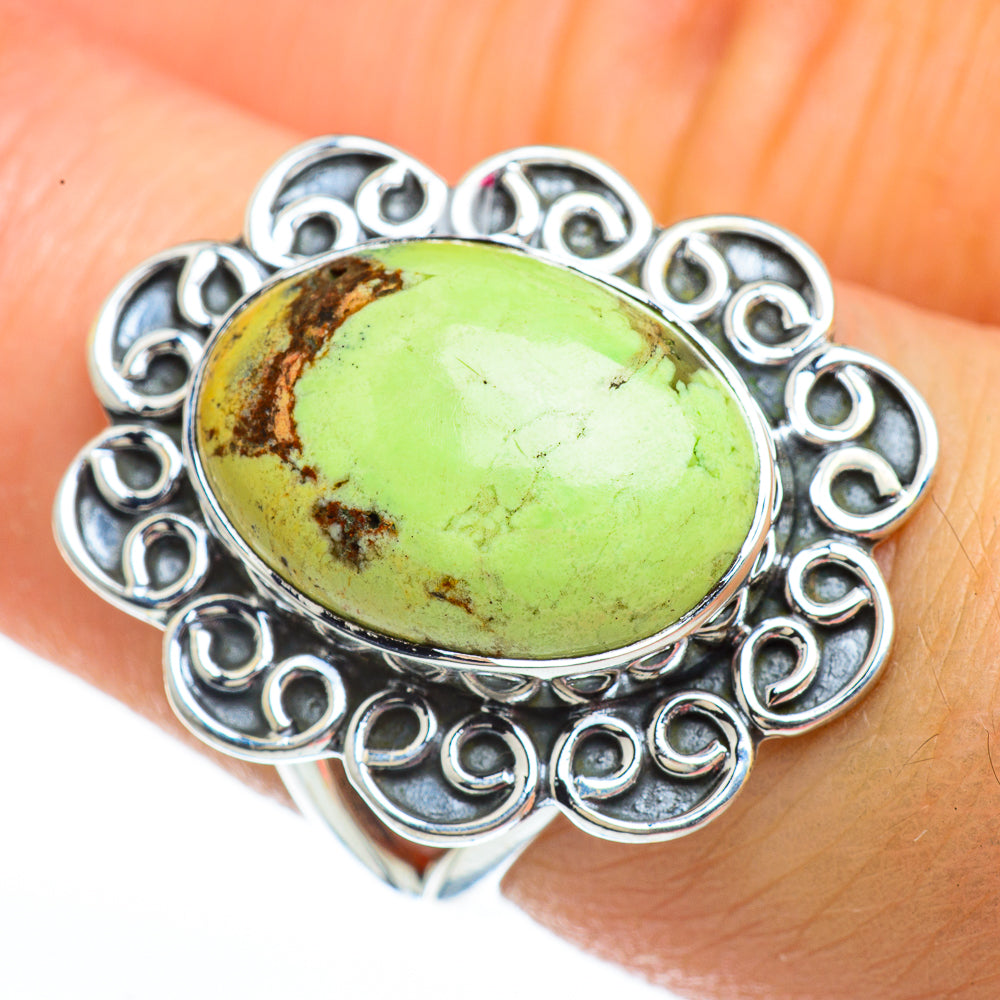 Lemon Chrysoprase Rings handcrafted by Ana Silver Co - RING44715