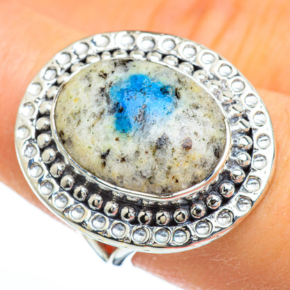 K2 Blue Azurite Rings handcrafted by Ana Silver Co - RING44771