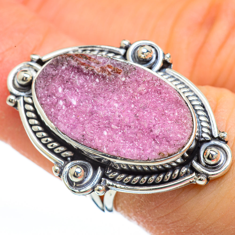 Cobalto Calcite Druzy Rings handcrafted by Ana Silver Co - RING44782