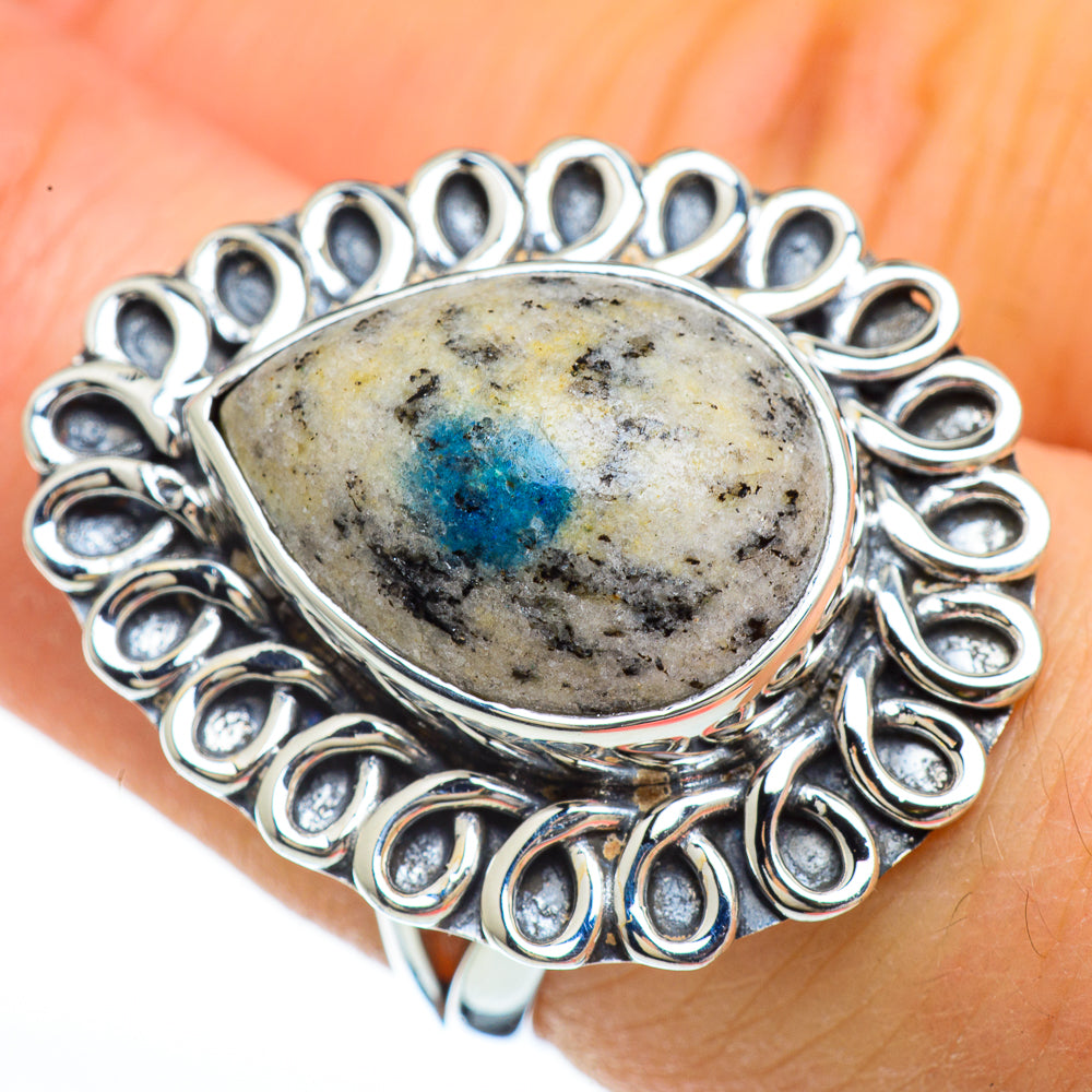K2 Blue Azurite Rings handcrafted by Ana Silver Co - RING44793