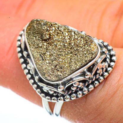 Spectro Pyrite Druzy Rings handcrafted by Ana Silver Co - RING44810