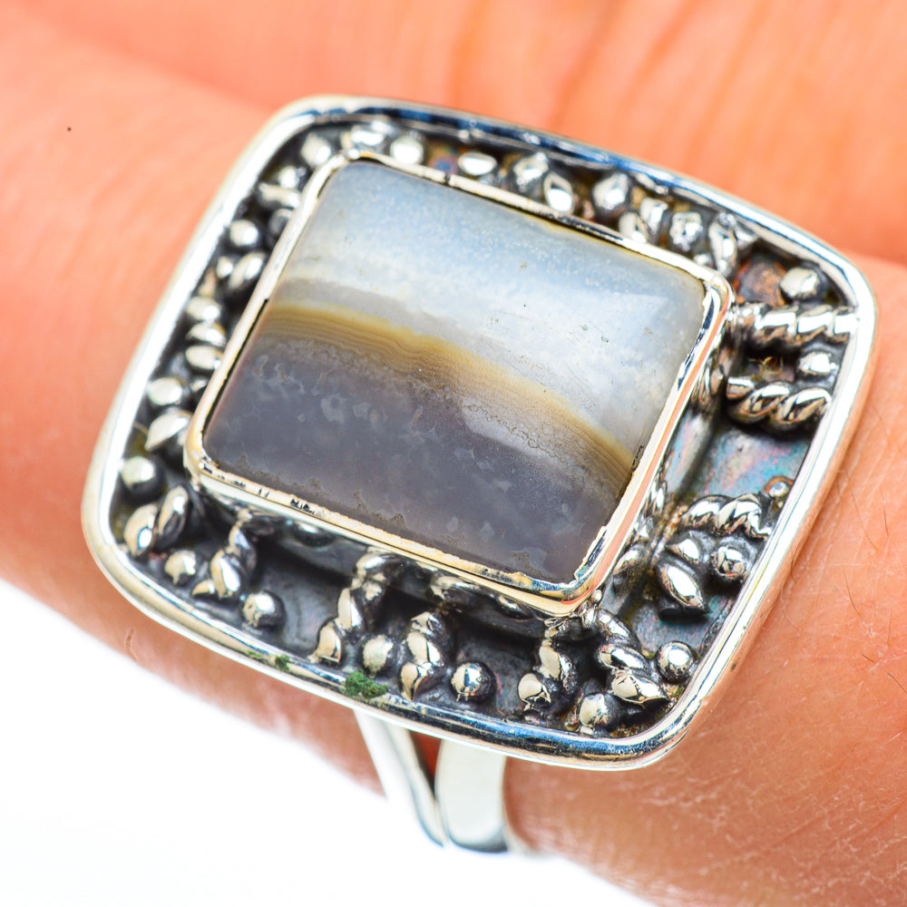 Botswana Agate Rings handcrafted by Ana Silver Co - RING44816
