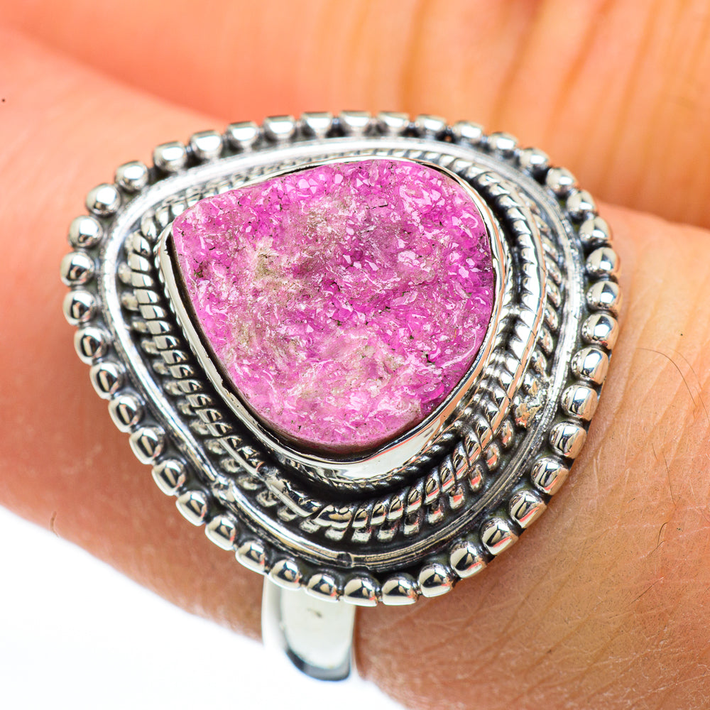 Cobalto Calcite Druzy Rings handcrafted by Ana Silver Co - RING44834