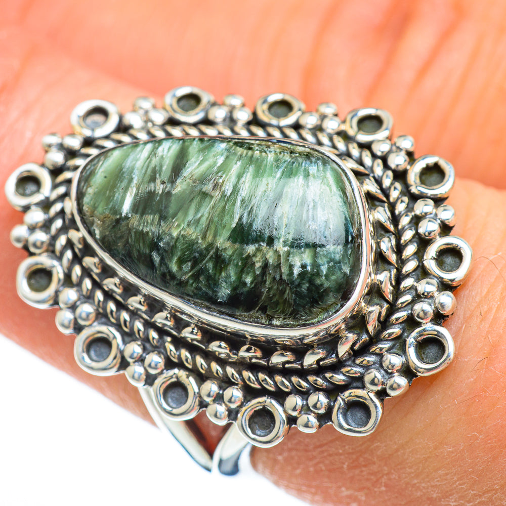 Seraphinite Rings handcrafted by Ana Silver Co - RING44931