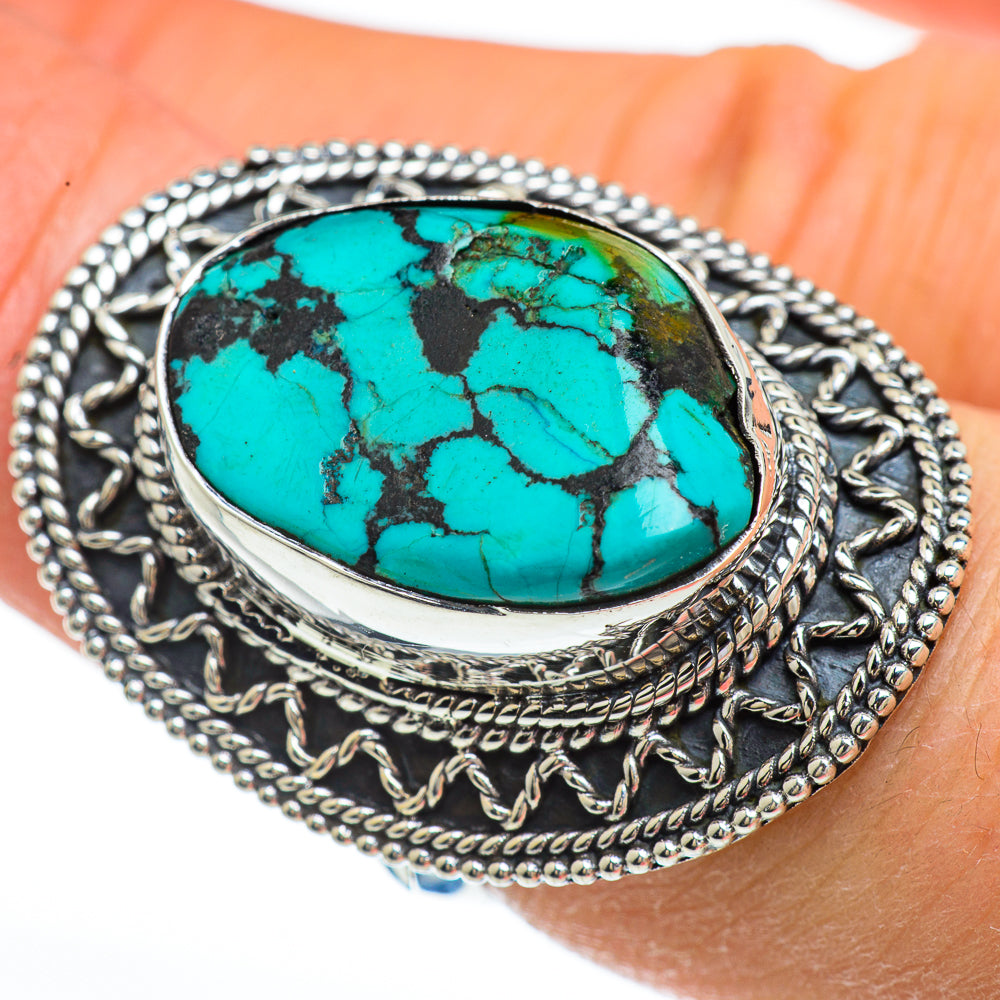 Tibetan Turquoise Rings handcrafted by Ana Silver Co - RING44961
