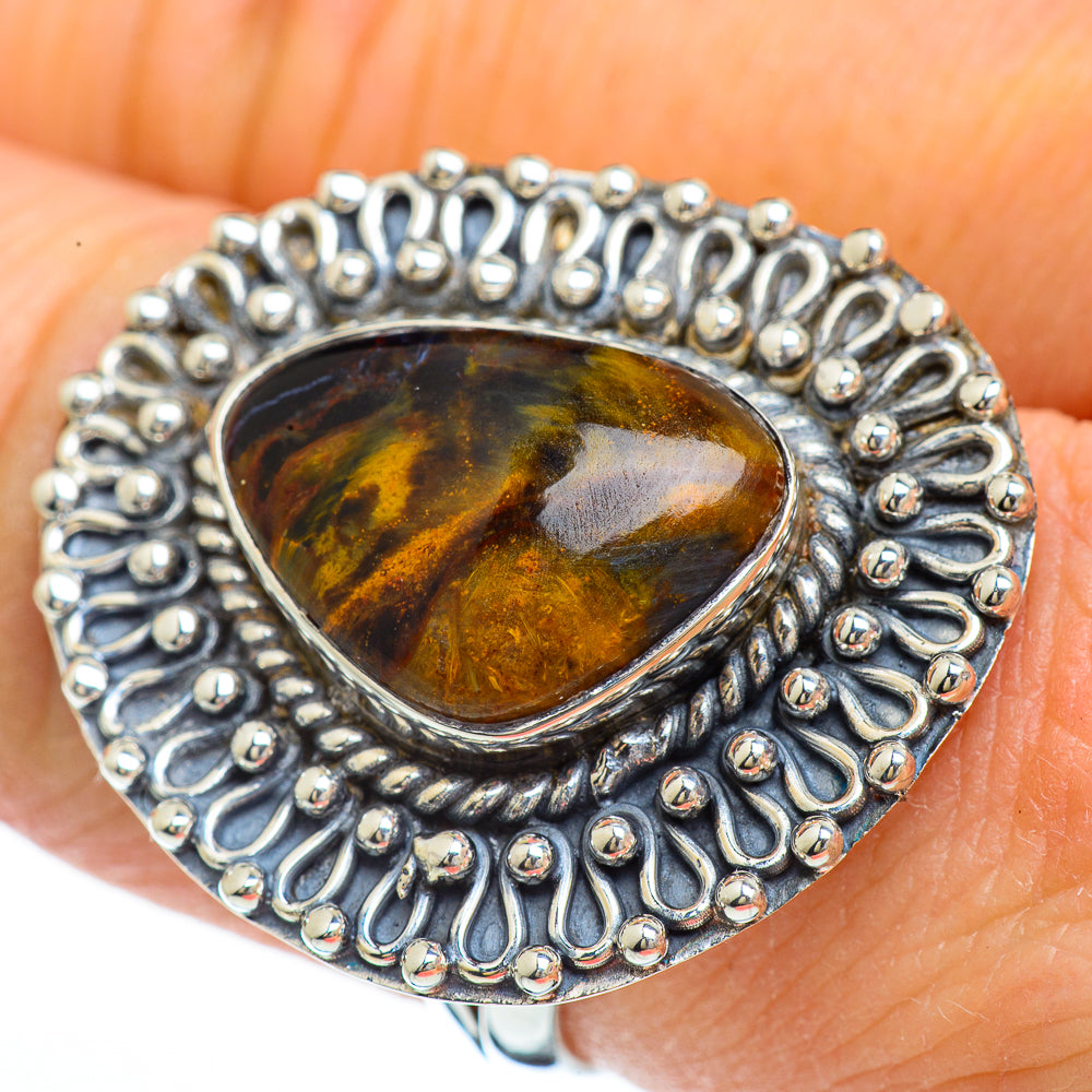 Golden Pietersite Rings handcrafted by Ana Silver Co - RING44969