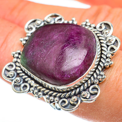 Ruby Zoisite Rings handcrafted by Ana Silver Co - RING45080