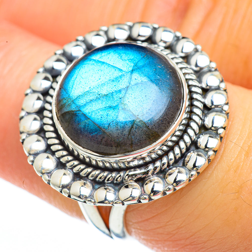 Labradorite Rings handcrafted by Ana Silver Co - RING45087