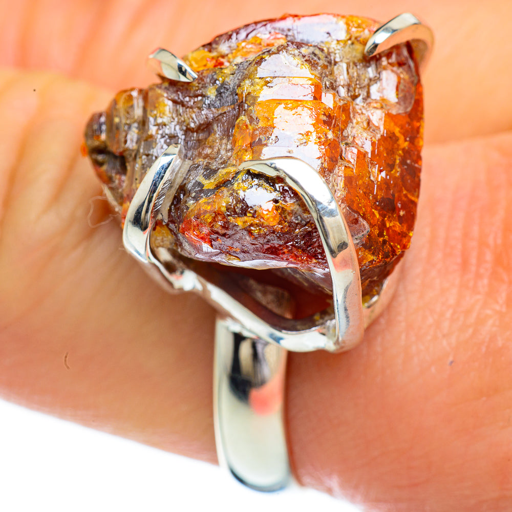 Orange Agate Rings handcrafted by Ana Silver Co - RING45128