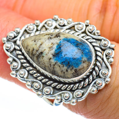 K2 Blue Azurite Rings handcrafted by Ana Silver Co - RING45148