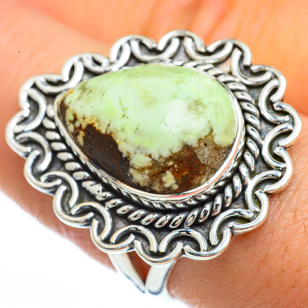 Lemon Chrysoprase Rings handcrafted by Ana Silver Co - RING45183