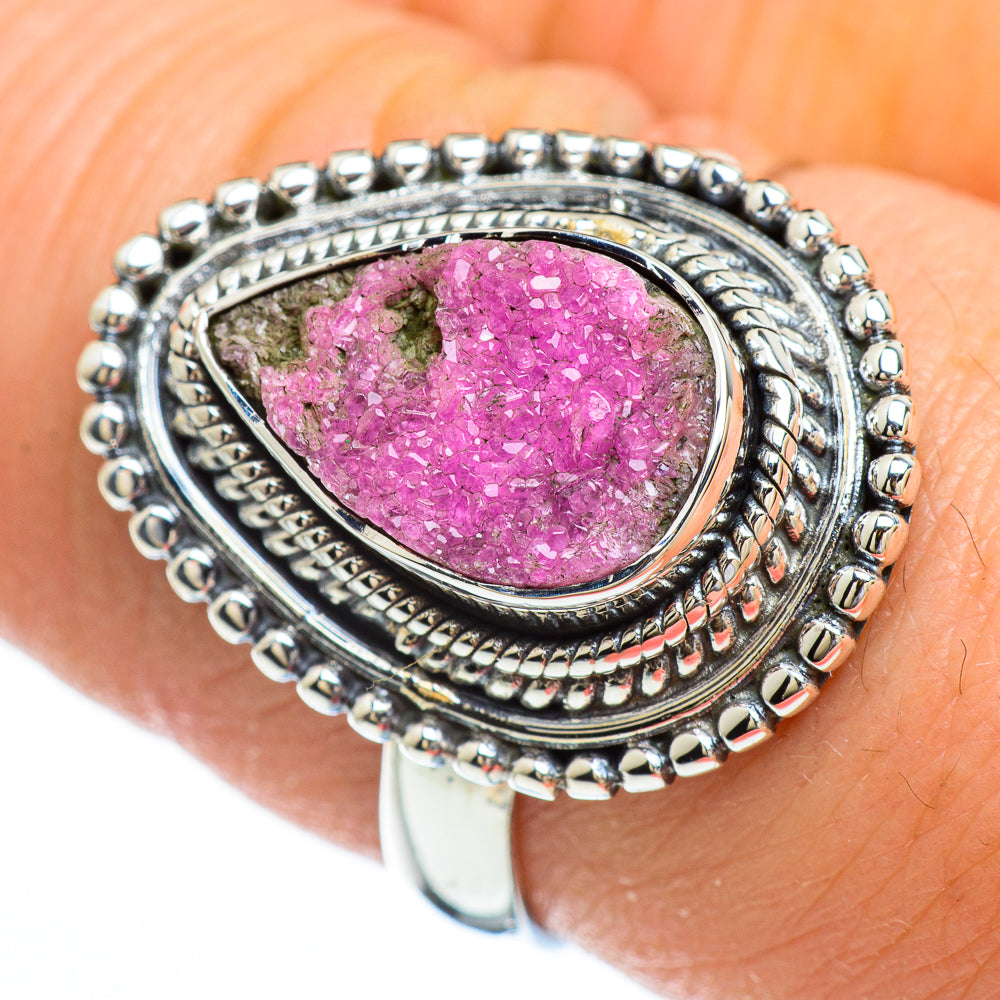 Cobalto Calcite Druzy Rings handcrafted by Ana Silver Co - RING45257