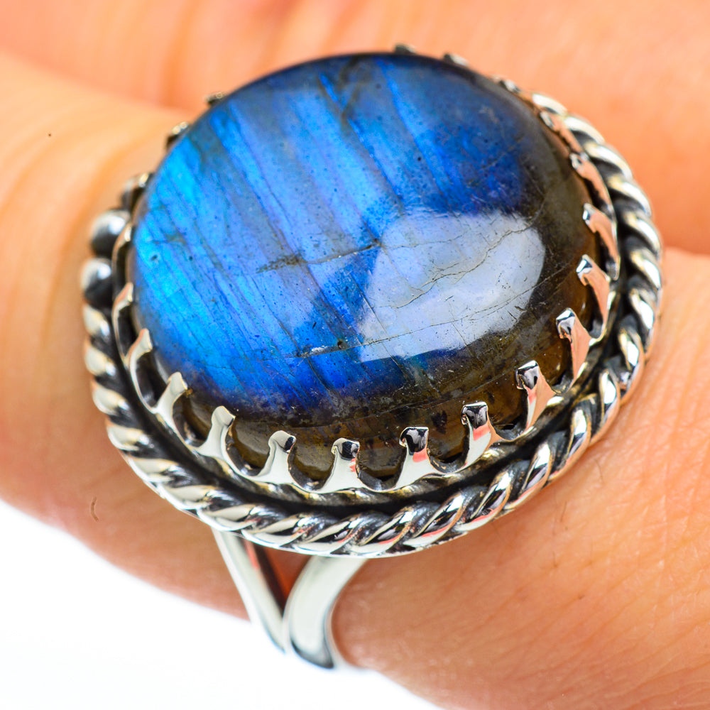 Labradorite Rings handcrafted by Ana Silver Co - RING45406