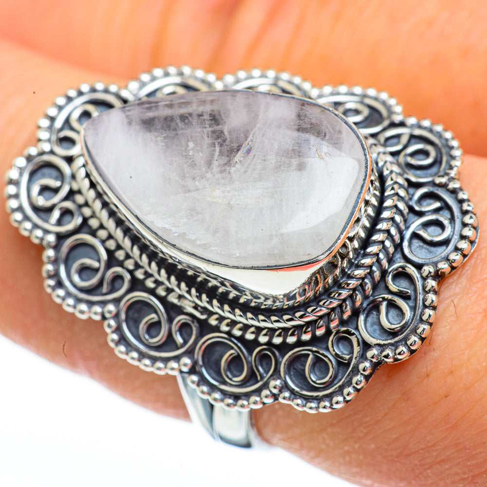Rainbow Moonstone Rings handcrafted by Ana Silver Co - RING45424