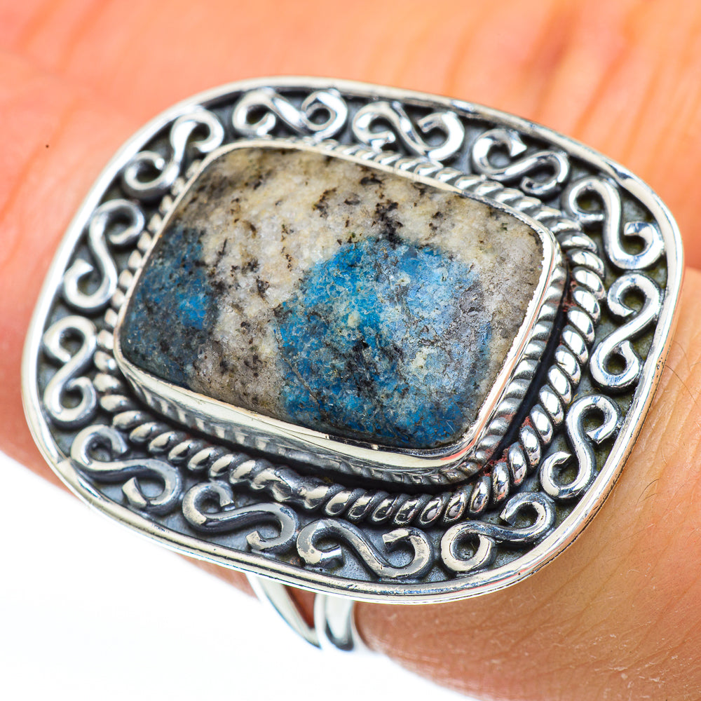 K2 Blue Azurite Rings handcrafted by Ana Silver Co - RING45457