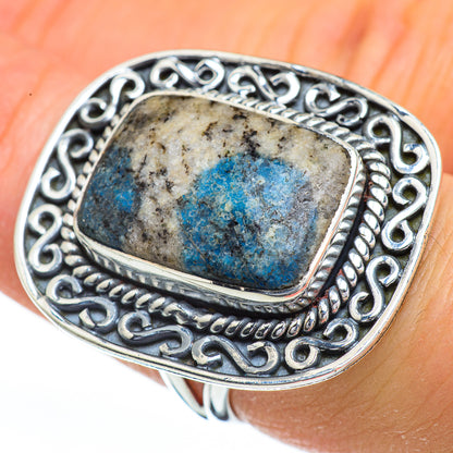 K2 Blue Azurite Rings handcrafted by Ana Silver Co - RING45457