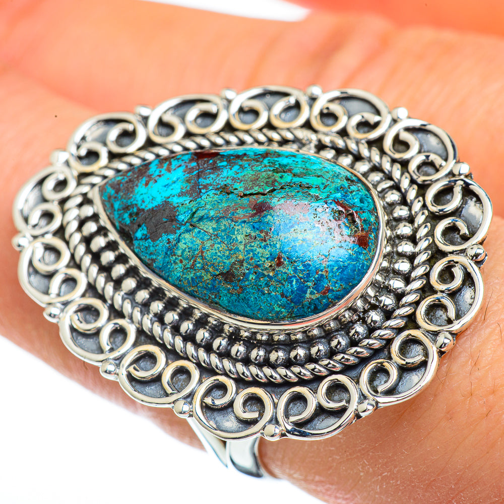 Chrysocolla Rings handcrafted by Ana Silver Co - RING45461
