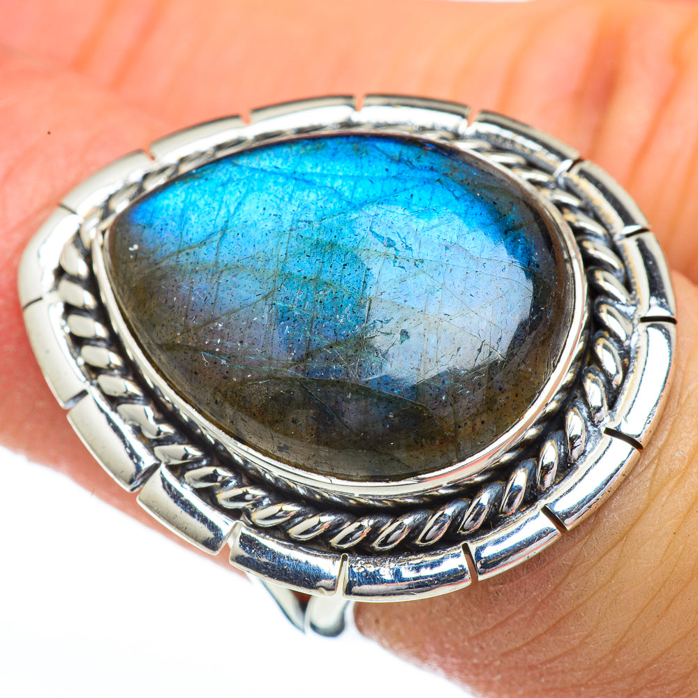 Labradorite Rings handcrafted by Ana Silver Co - RING45482