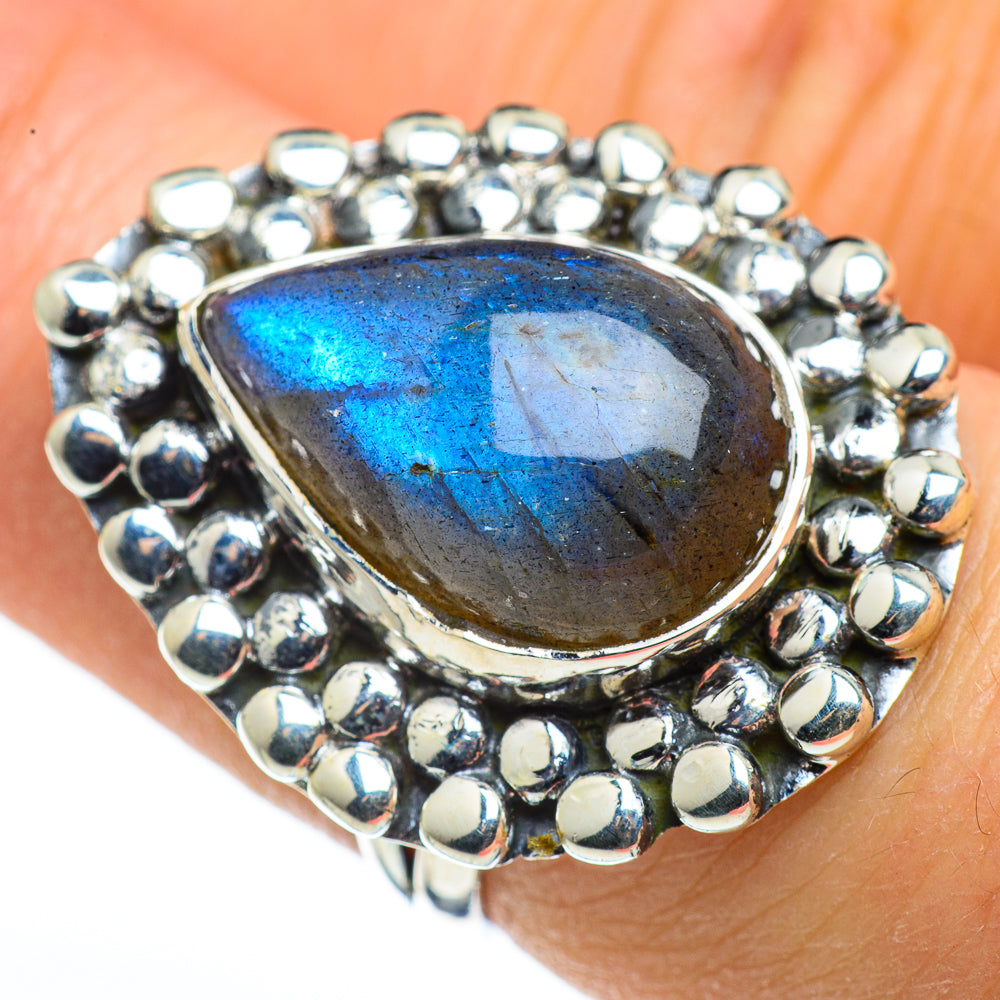 Labradorite Rings handcrafted by Ana Silver Co - RING45544