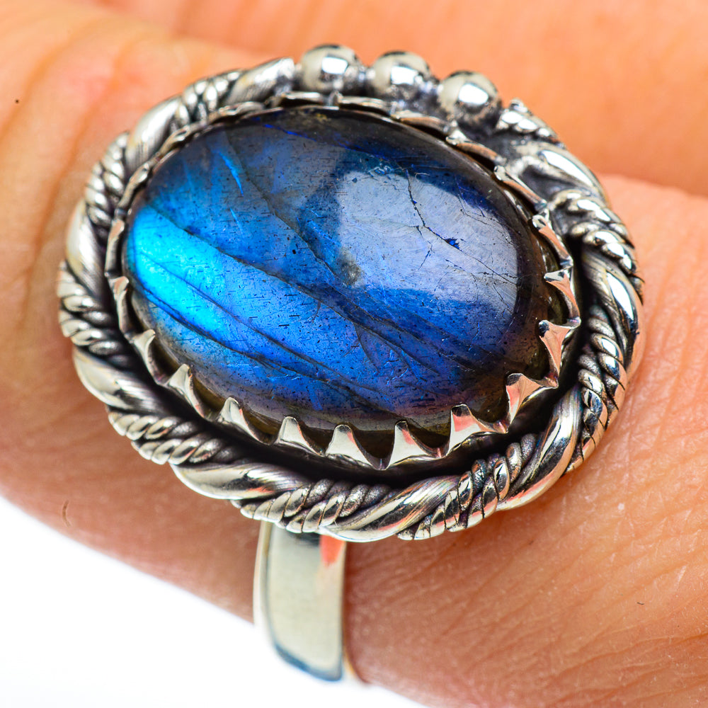 Labradorite Rings handcrafted by Ana Silver Co - RING45599