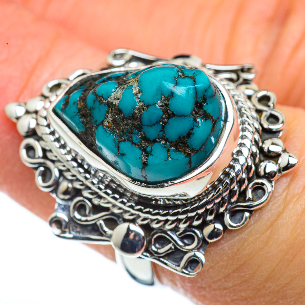 Tibetan Turquoise Rings handcrafted by Ana Silver Co - RING45625