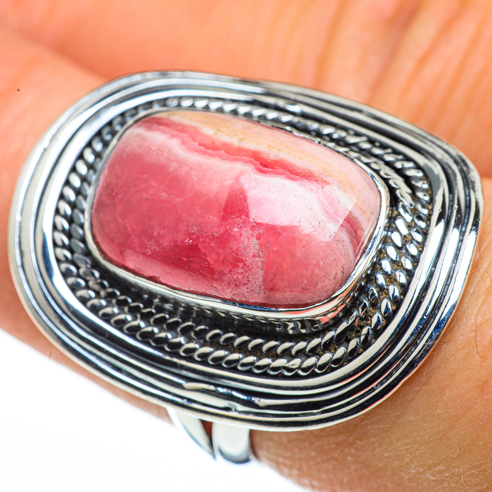 Rhodochrosite Rings handcrafted by Ana Silver Co - RING45677