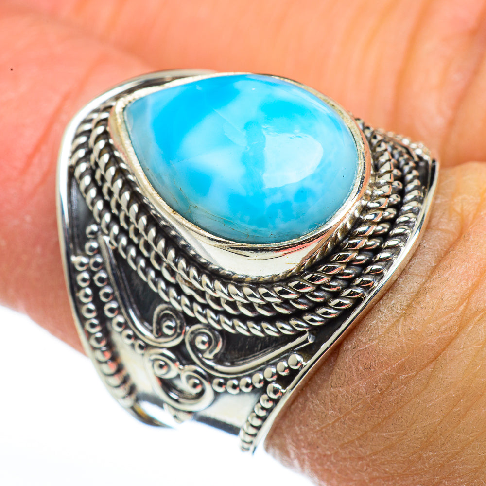 Larimar Rings handcrafted by Ana Silver Co - RING45686