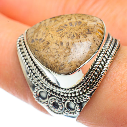 Fossil Coral Rings handcrafted by Ana Silver Co - RING45815