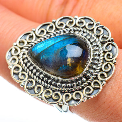 Labradorite Rings handcrafted by Ana Silver Co - RING45845