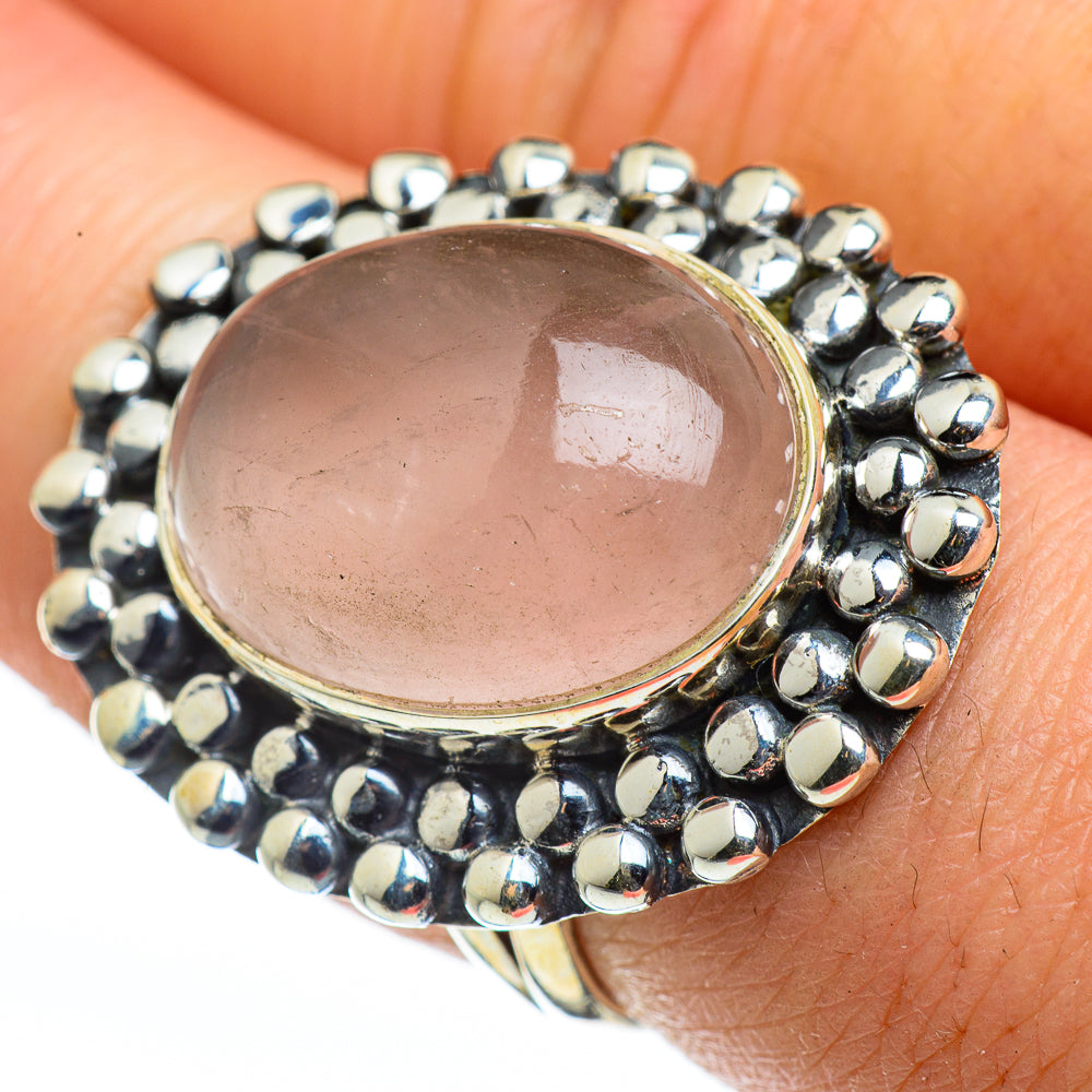 Rose Quartz Rings handcrafted by Ana Silver Co - RING45881