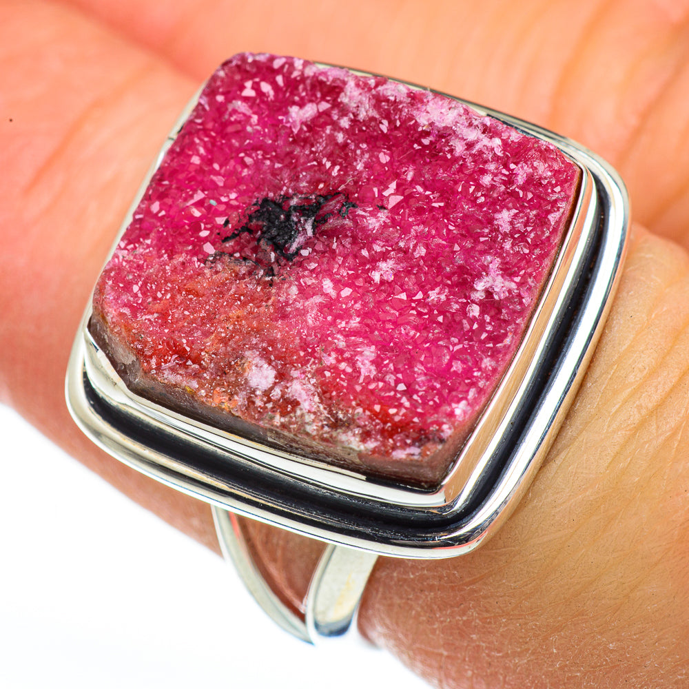 Cobalto Calcite Druzy Rings handcrafted by Ana Silver Co - RING46048