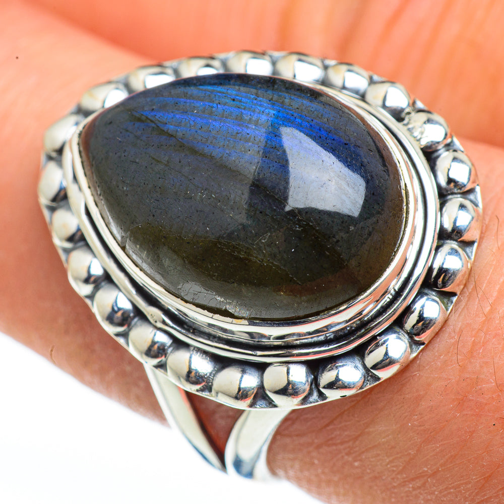 Labradorite Rings handcrafted by Ana Silver Co - RING46058