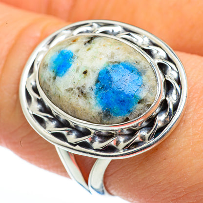 K2 Blue Azurite Rings handcrafted by Ana Silver Co - RING46090
