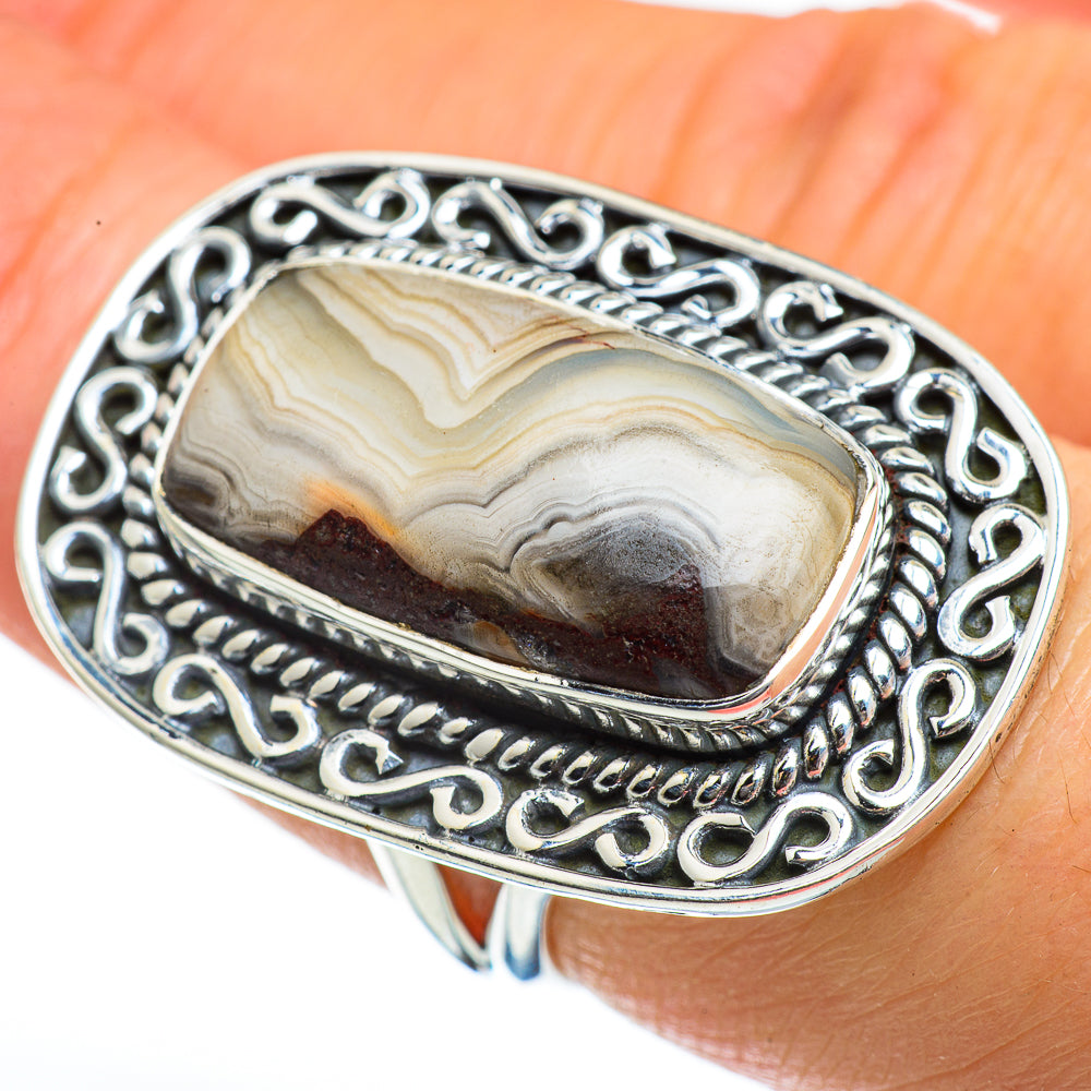 Laguna Lace Agate Rings handcrafted by Ana Silver Co - RING46200