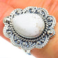 White Scolecite Rings handcrafted by Ana Silver Co - RING46201