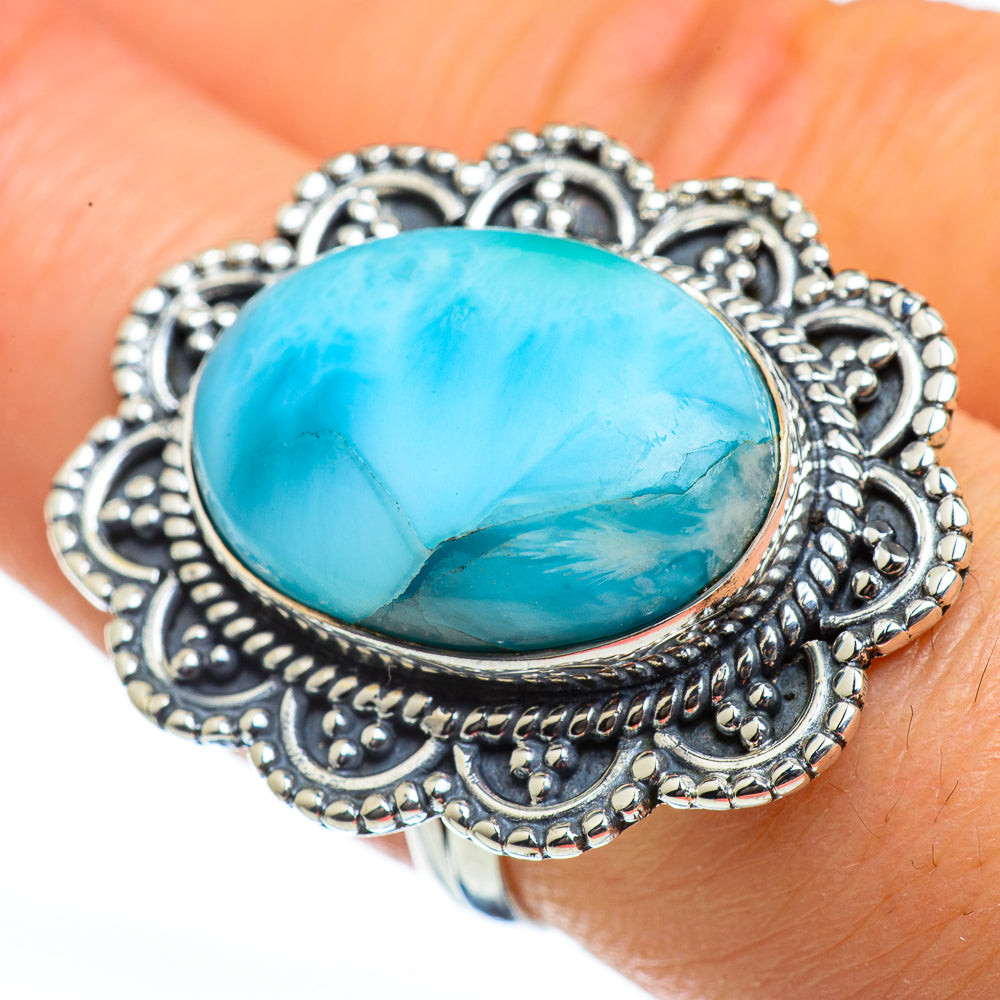 Larimar Rings handcrafted by Ana Silver Co - RING46233
